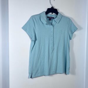 Gloria Vanderbilt Mint Green Polka Dot Button Knit Shirt NWT